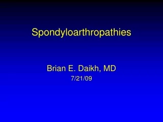 Spondyloarthropathies