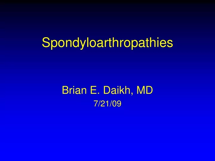 spondyloarthropathies