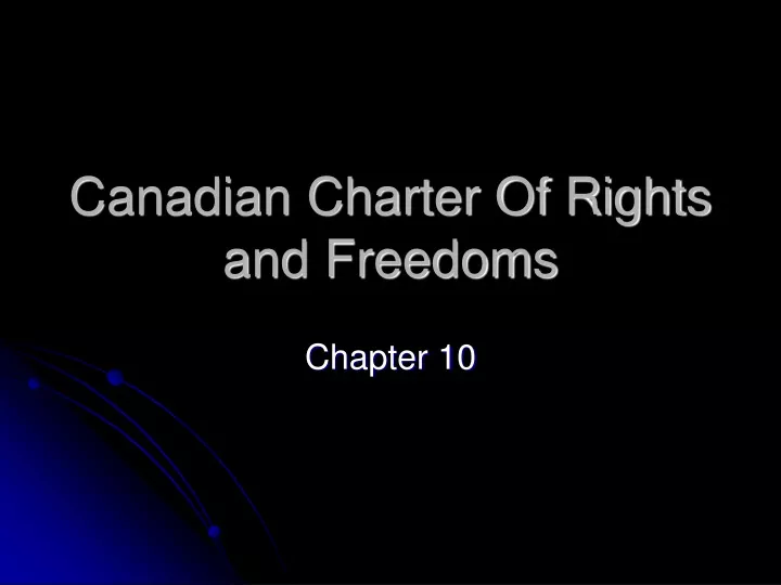 canadian charter of rights and freedoms
