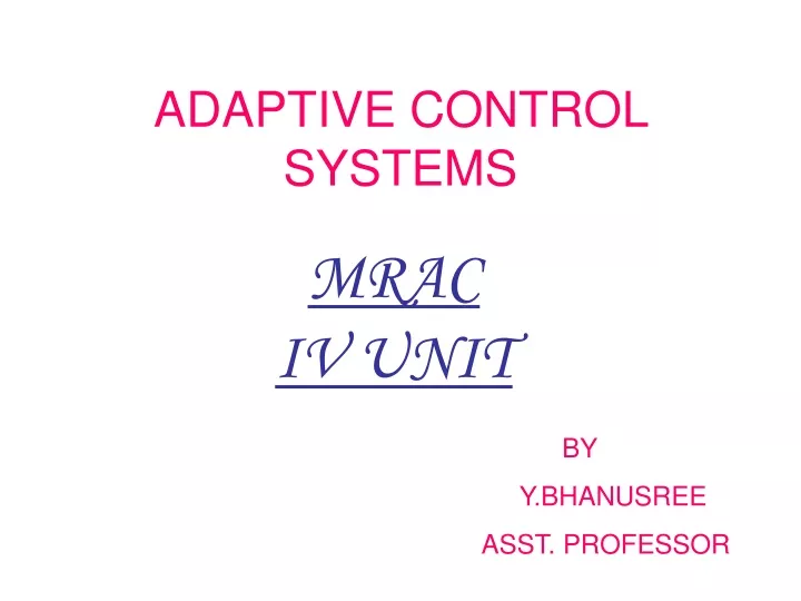 adaptive control systems
