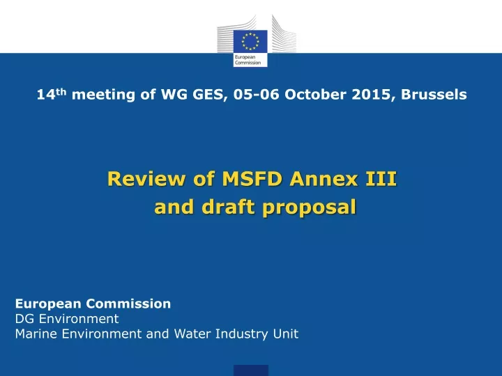 review of msfd annex iii and draft proposal