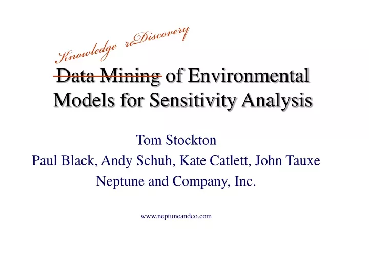 data mining of environmental models for sensitivity analysis