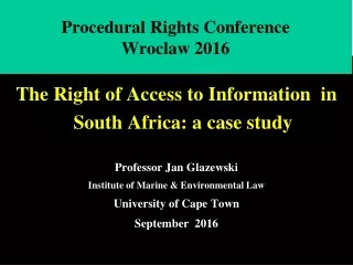 Procedural Rights Conference  Wroclaw 2016