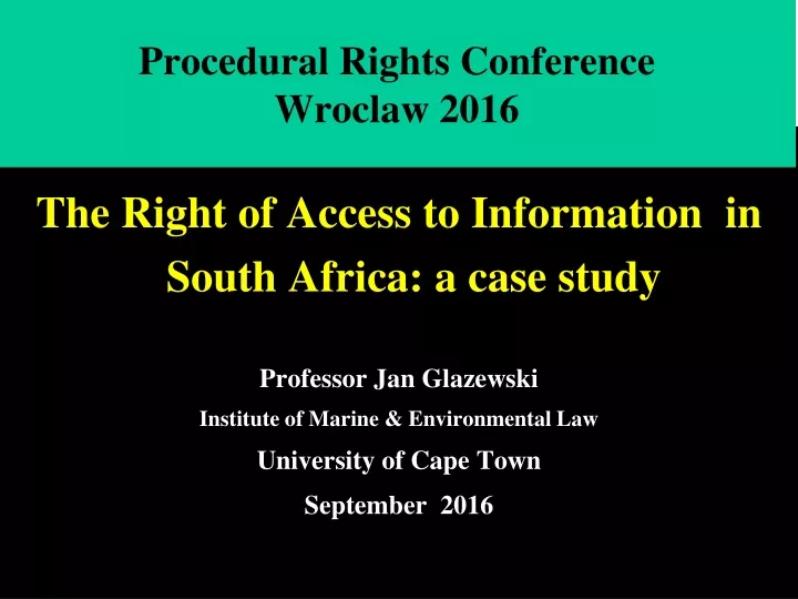 procedural rights conference wroclaw 2016