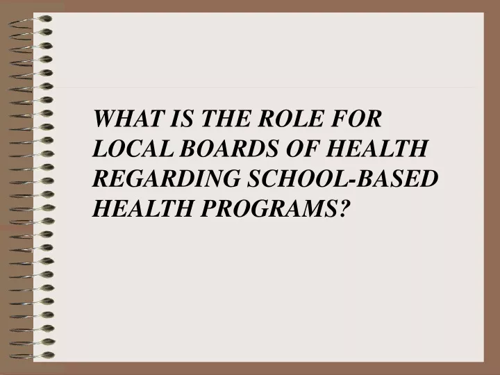 what is the role for local boards of health
