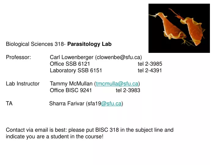 biological sciences 318 parasitology