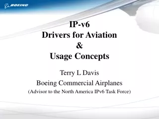 IP-v6 Drivers for Aviation &amp; Usage Concepts