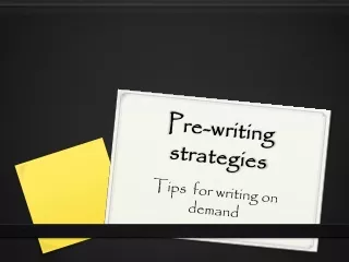 Pre-writing strategies
