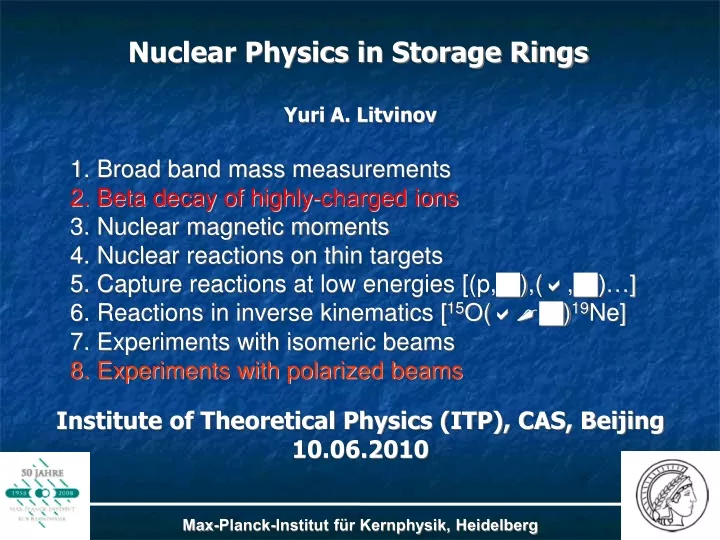 nuclear physics in storage rings