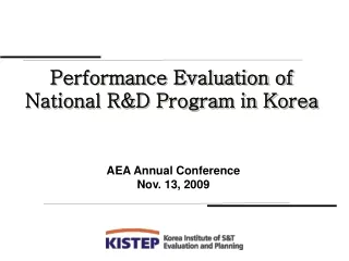 Performance Evaluation of National R&amp;D Program in Korea