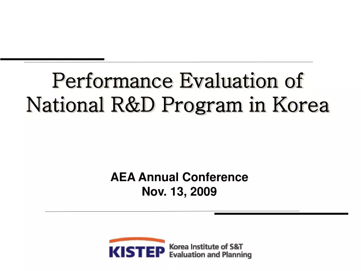 performance evaluation of national r d program