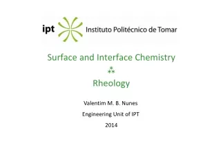 Surface and Interface Chemistry  Rheology