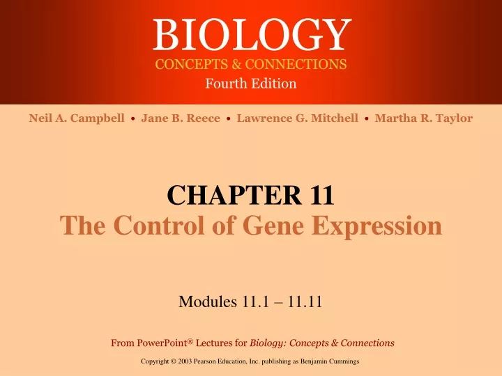 chapter 11 the control of gene expression