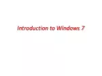 Introduction to Windows 7