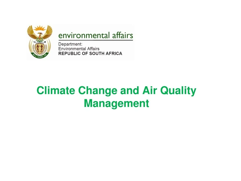 PPT - Climate Change and Air Quality Management PowerPoint Presentation ...