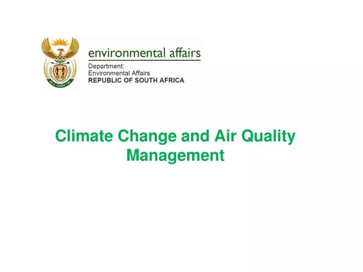 climate change and air quality management