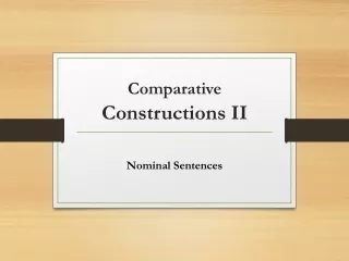 Comparative  Constructions II