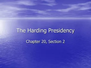 The Harding Presidency