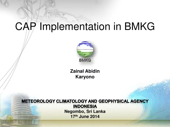 cap implementation in bmkg