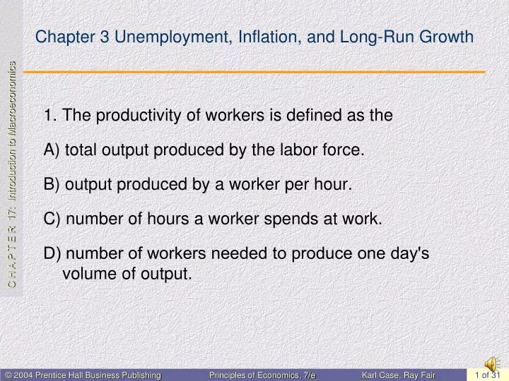 chapter 3 unemployment inflation and long run growth