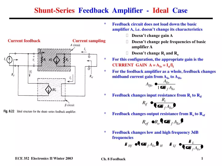 shunt series feedback amplifier ideal case