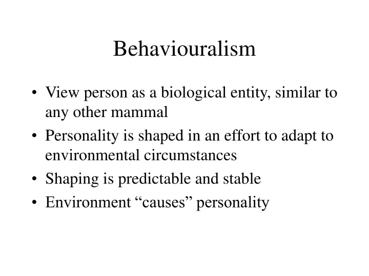 behaviouralism