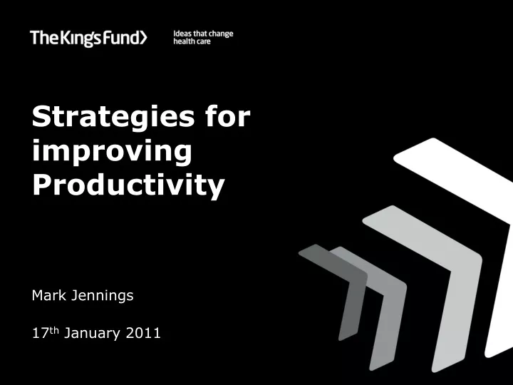 strategies for improving productivity mark