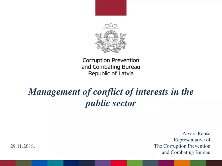 management of conflict of interests in the public sector