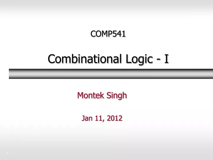 comp541 combinational logic i