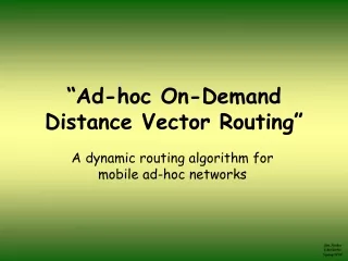“Ad-hoc On-Demand Distance Vector Routing”