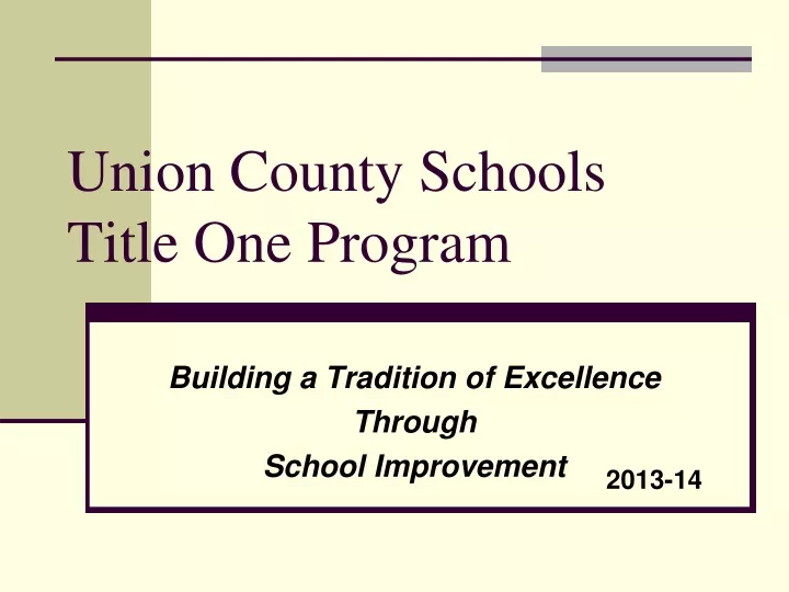 union county schools title one program