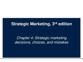 Strategic Marketing, 3 rd  edition