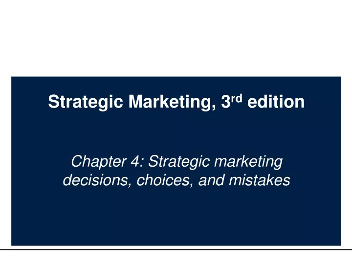 strategic marketing 3 rd edition