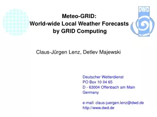 Meteo-GRID: World-wide Local Weather Forecasts  by GRID Computing