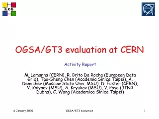 OGSA/GT3 evaluation at CERN