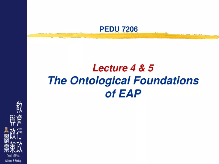 lecture 4 5 the ontological foundations of eap