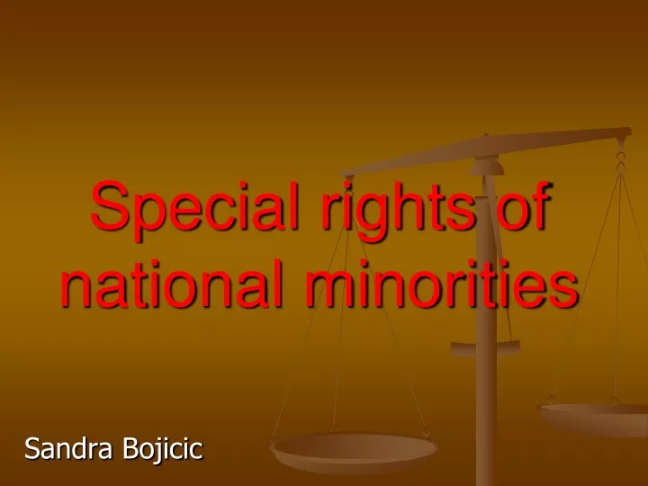 special rights of national minorities