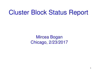 Cluster Block Status Report