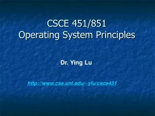 CSCE 451/851 Operating System Principles
