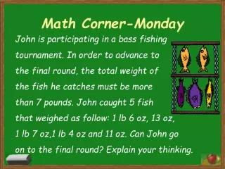 Math Corner-Monday