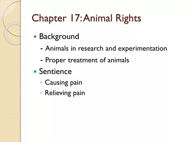 chapter 17 animal rights