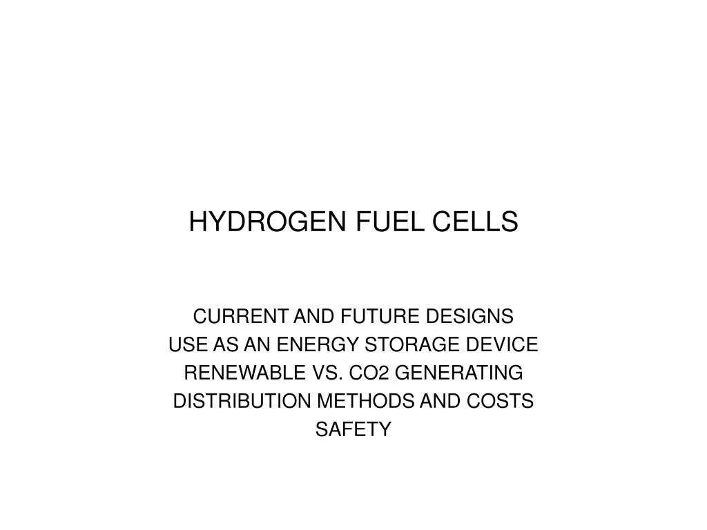 PPT - Hydrogen Fuel Cells: Current Advances and Future Prospects in ...