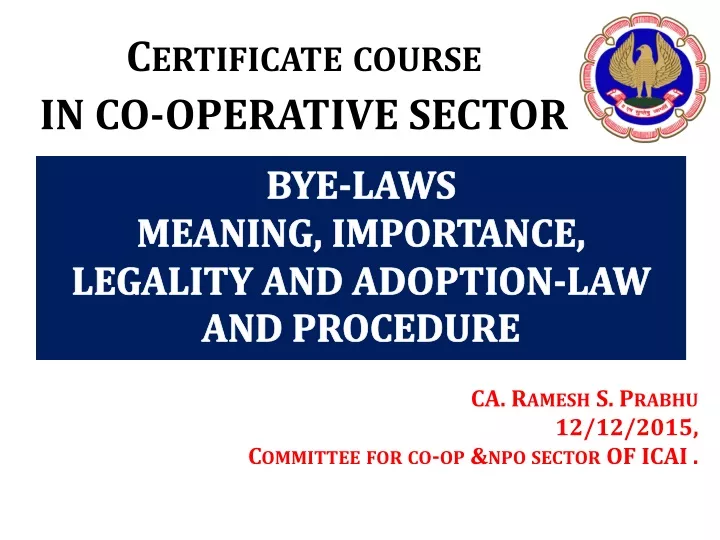 certificate course in co operative sector