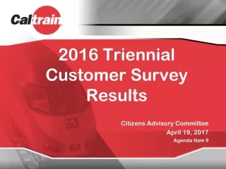 2016 Triennial Customer Survey Results