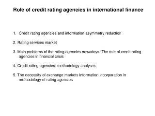 Credit rating agencies and information asymmetry reduction  2. Rating services market