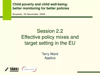 Session 2. 2 Effective policy mixes and  target setting in the EU Terry Ward Applica