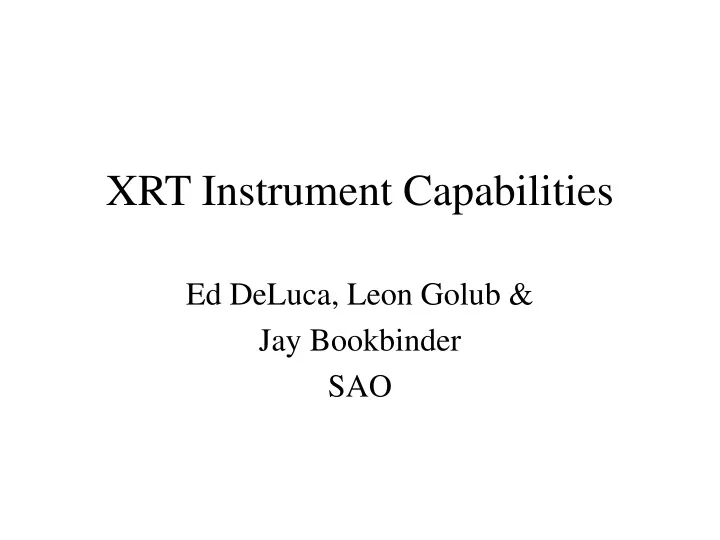 xrt instrument capabilities