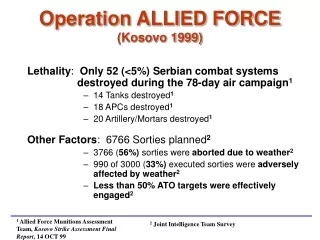 Operation ALLIED FORCE (Kosovo 1999)