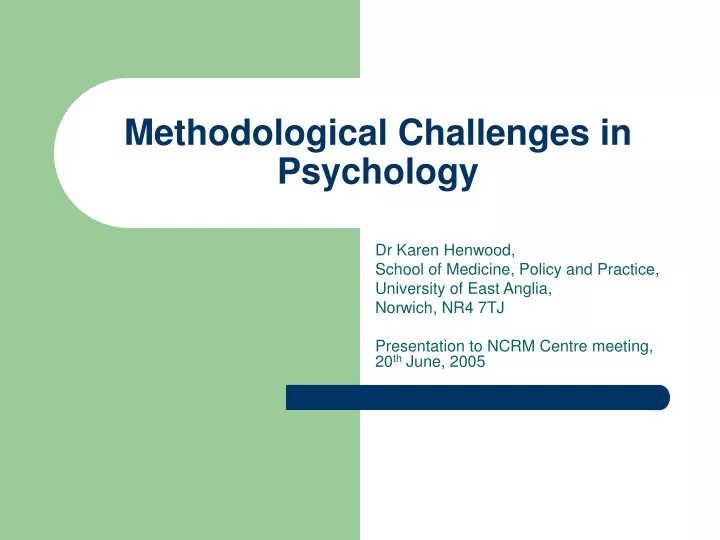 methodological challenges in psychology