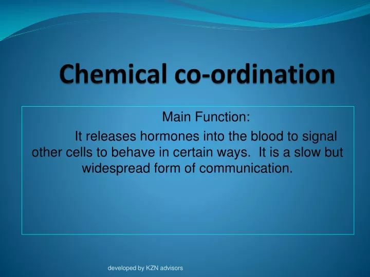 chemical co ordination